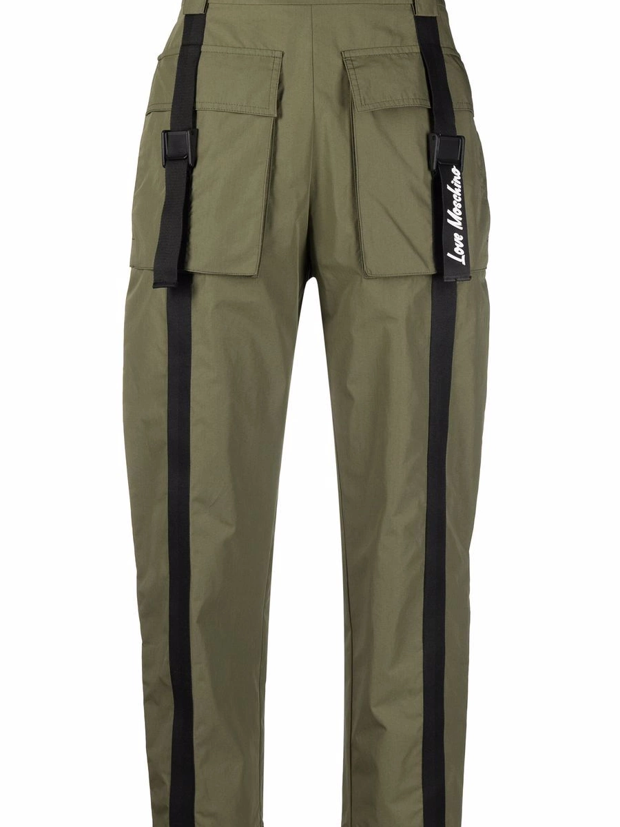 Love flap-pockets parachute trousers Moschino cotton-blend Women 0422